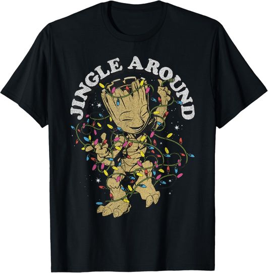 Marvel Christmas Groot Jingle Around Portrait T-Shirt