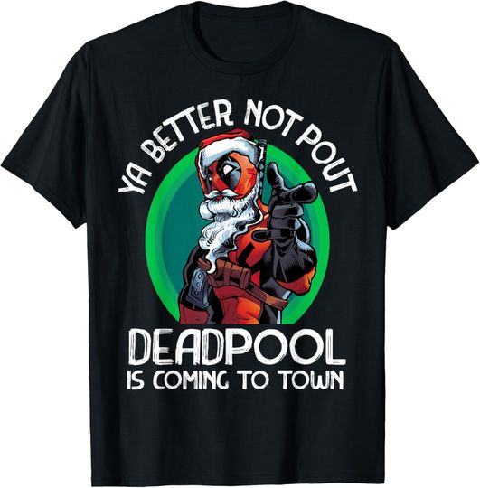 Discover Marvel Deadpool Is Coming To Town Christmas T-Shirt