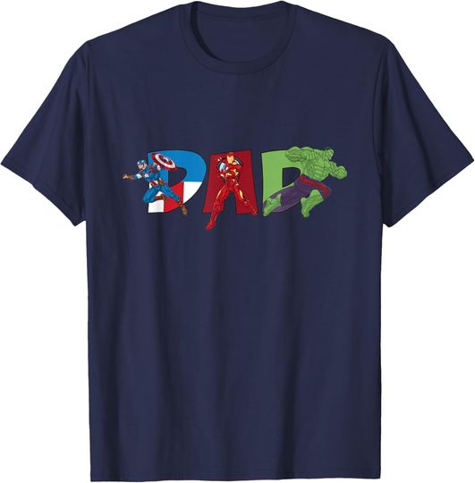 Discover Marvel Avengers Trio Dad Father’s Day Family Trip Birthday T-Shirt