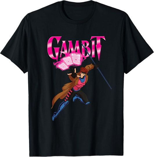 Discover Marvel X-Men ’97 Animated Series Gambit and Logo 2-Sided T-Shirt