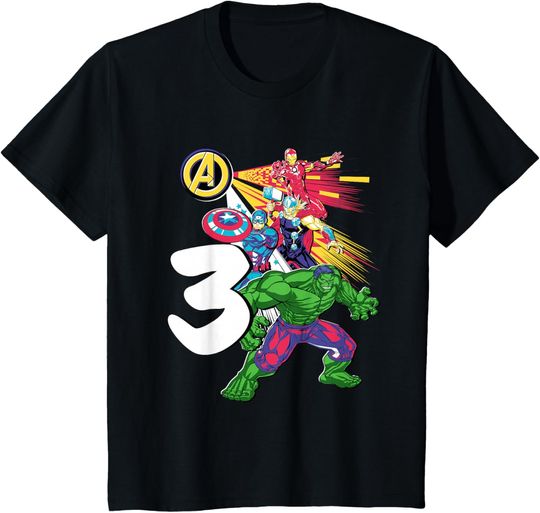 Discover Marvel Super Heroes Avengers 3 Year Old Third Birthday T-Shirt