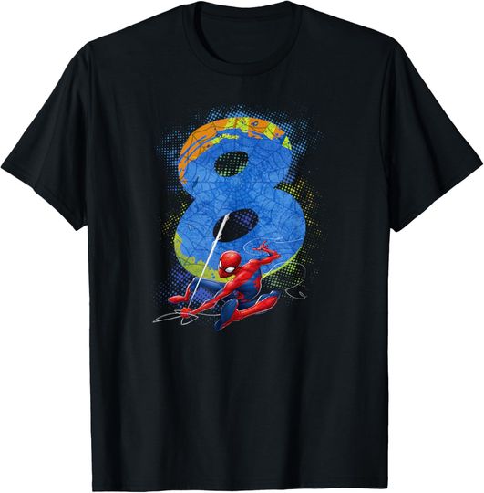 Discover Marvel Super Heroes Spider-Man 8 Year Old Eighth Birthday T-Shirt