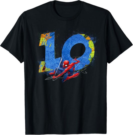 Discover Marvel Super Heroes Spider-Man 10 Year Old Tenth Birthday T-Shirt
