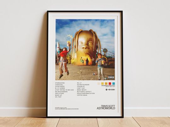 Discover Travis Astroworld Poster  Digital Album Cover Wall Art  Printable Rap Decor  Hip Hop Aesthetic Music Print  Gift for Him and Her
