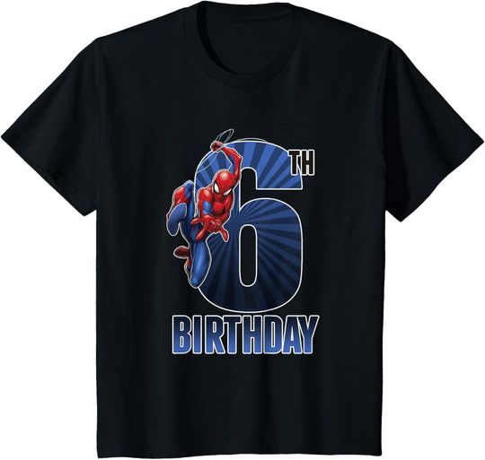 Kids Marvel Universe Classic Spider-Man Epic 6th Birthday T-Shirt