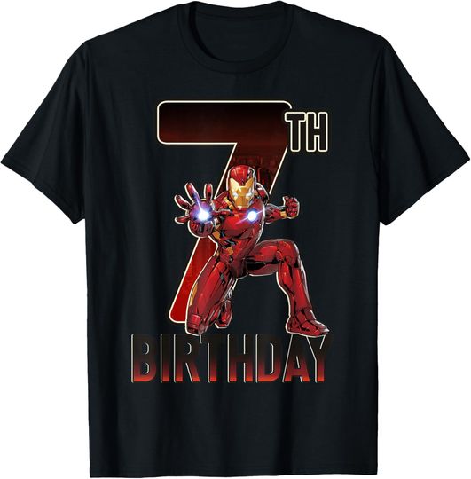 Discover Marvel Iron Man 7th Birthday Action Pose Graphic T-Shirt T-Shirt