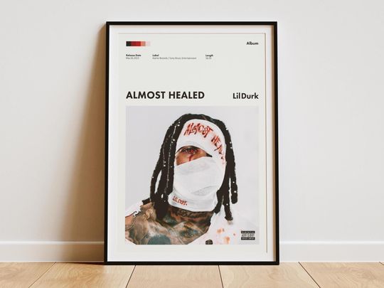 Lil Durk - Almost Healed Album Cover Poster - All My Life Song - Lil Durk Almost Healed - Lil Durk Poster - Never Again - Pelle Coat