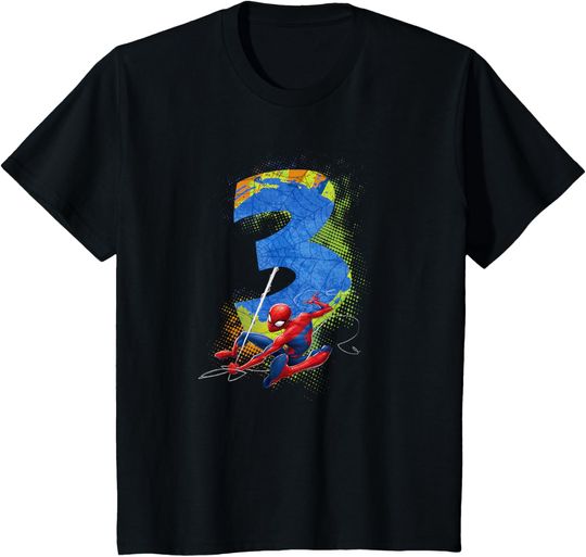 Discover Kids Marvel Super Heroes Spider-Man 3 Year Old Third Birthday T-Shirt