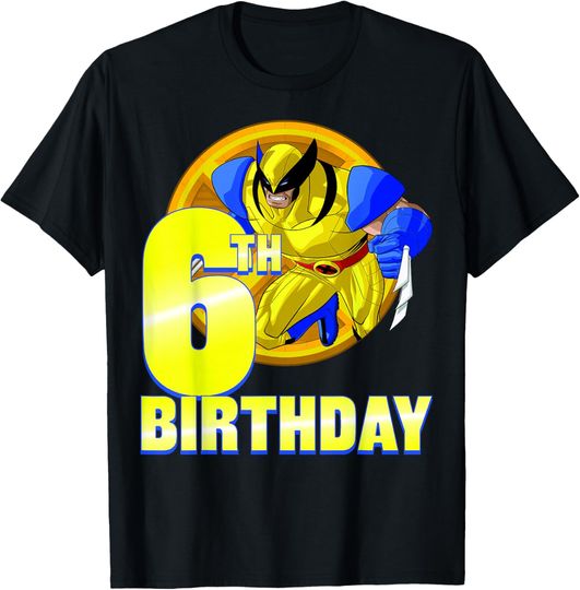 Discover Marvel X-Men Wolverine 6th Birthday Badge T-Shirt
