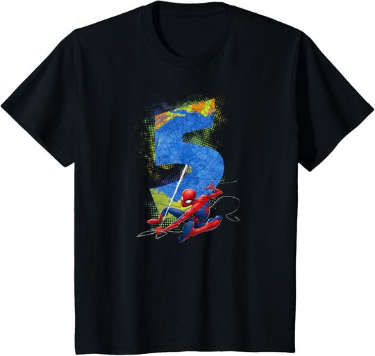 Kids Marvel Super Heroes Spider-Man 5 Year Old Fifth Birthday T-Shirt