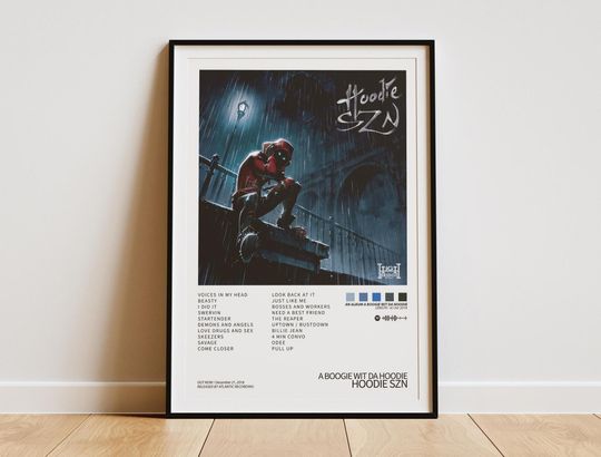 Discover A Boogie wit da Hoodie - Hoodie SZN Digital Album Cover Poster - Room Aesthetic - Music Album Cover -  Rap Tracklist - Swervin Music Poster