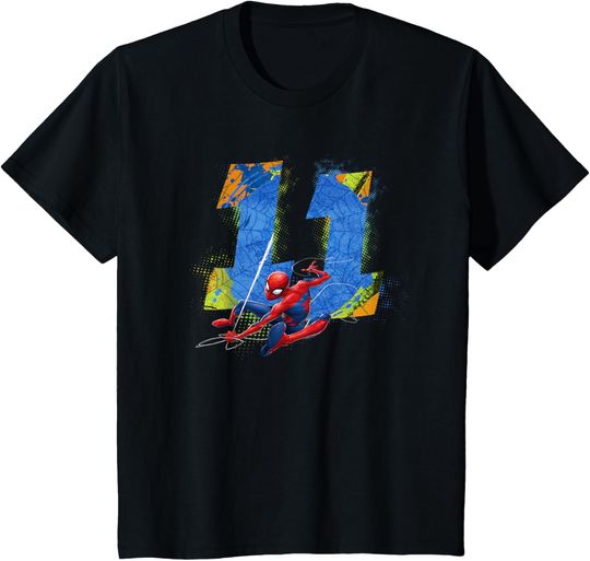 Discover Marvel Super Heroes Spider-Man 11 Year Old Eleventh Birthday T-Shirt