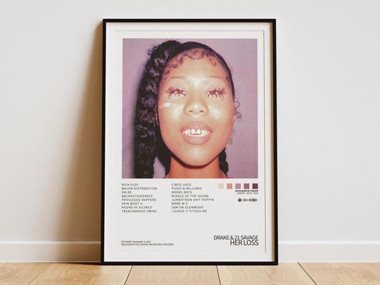 Discover Drake Her Loss Poster - Digital Album Cover Art Print - Hip Hop Rap Wall Decor - Modern Room Aesthetic - Gift for Him