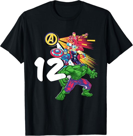 Discover Marvel Super Heroes Avengers 12 Year Old Twelfth Birthday T-Shirt