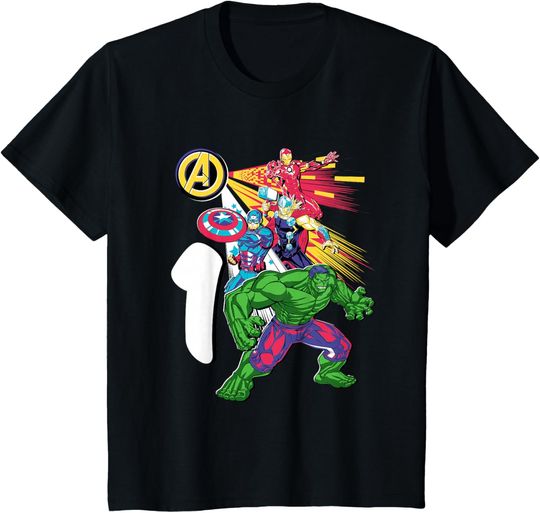 Discover Marvel Super Heroes Avengers 1 Year Old First Birthday T-Shirt