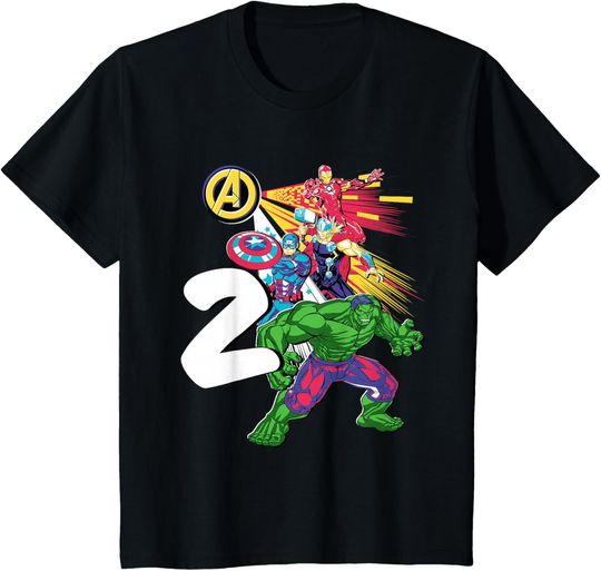 Discover Marvel Super Heroes Avengers 2 Year Old Second Birthday T-Shirt