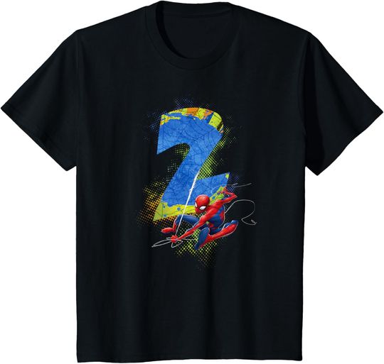 Discover Marvel Super Heroes Spider-Man 2 Year Old Second Birthday T-Shirt