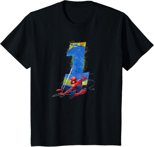 Discover Marvel Super Heroes Spider-Man 1 Year Old First Birthday T-Shirt