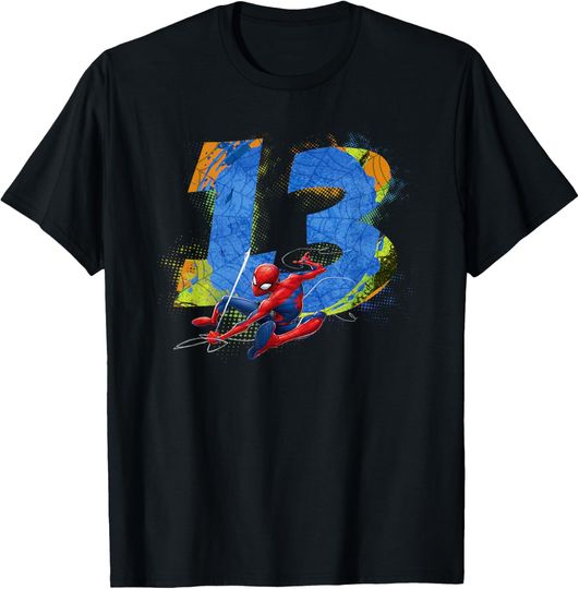 Discover Marvel Super Heroes Spider-Man 13 Year Thirteenth Birthday T-Shirt