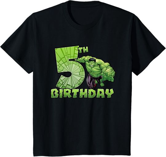 Discover Kids Marvel Avengers Classic Hulk Smashing 5th Birthday T-Shirt