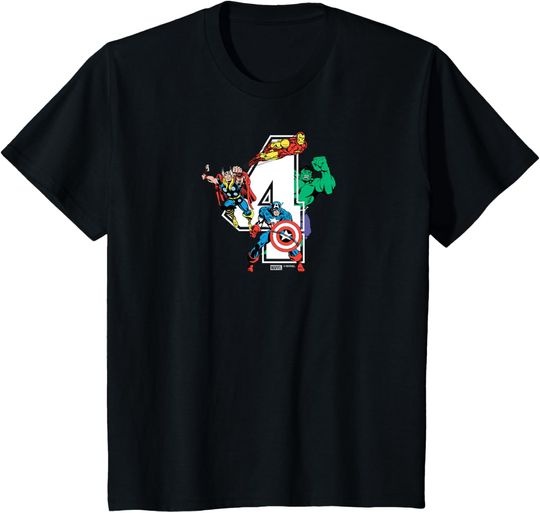 Discover Kids Marvel - Avengers 4th Birthday T-Shirt