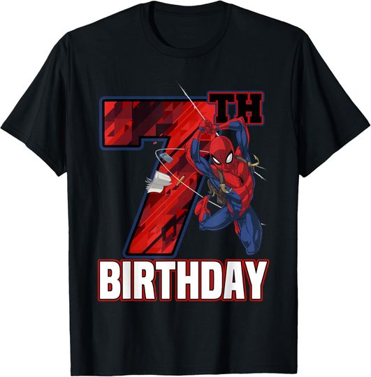 Discover Marvel Spider-Man Web Swing 7th Birthday T-Shirt