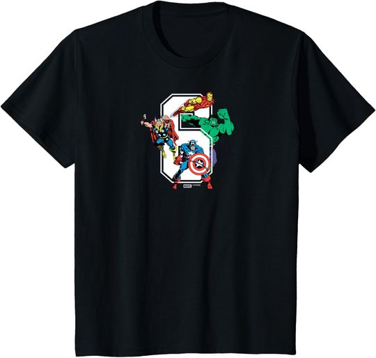 Discover Kids Marvel - Avengers 6th Birthday T-Shirt