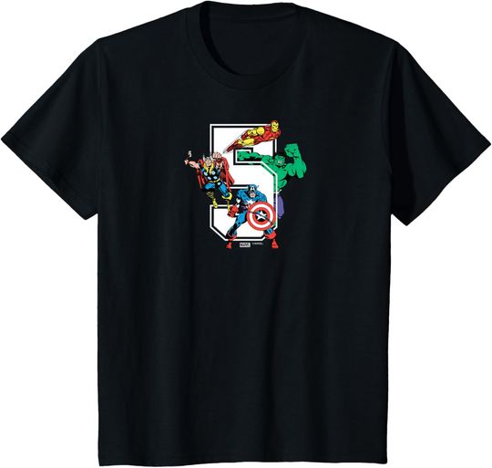 Discover Kids Marvel - Avengers 5th Birthday T-Shirt