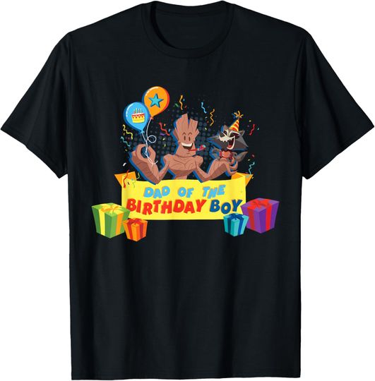 Discover Marvel Rocket & Groot Family Party Dad of the Birthday Boy T-Shirt