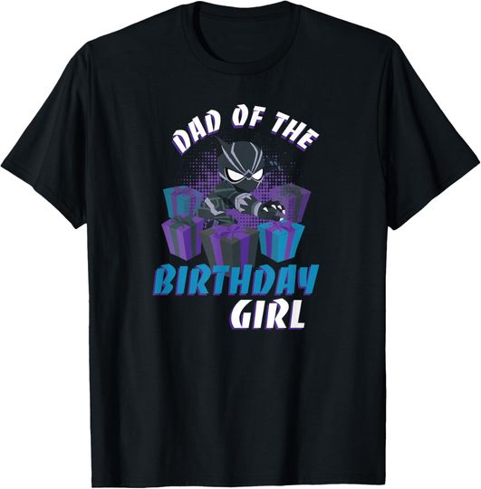 Discover Marvel Black Panther Family Party Dad of the Birthday Girl T-Shirt