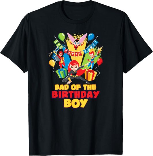 Discover Marvel Super Women Family Party Dad of the Birthday Boy T-Shirt