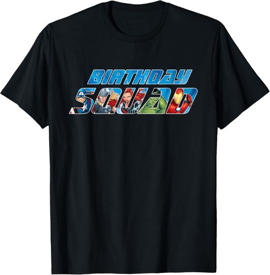 Discover Marvel Avengers Birthday Squad T-Shirt
