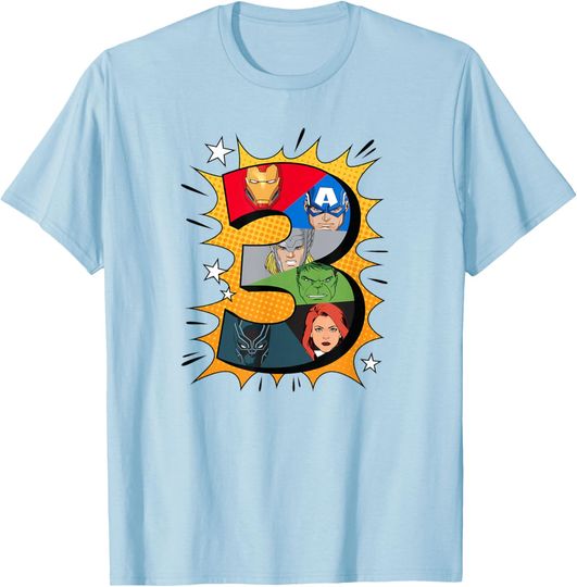 Discover Marvel Avengers Comic Super Heroes 3rd Birthday T-Shirt