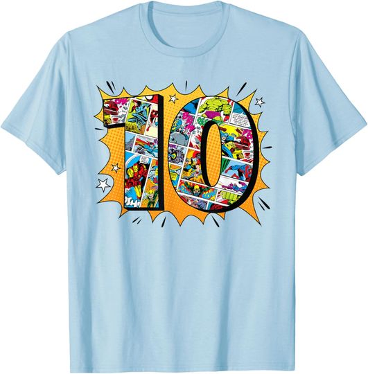 Discover Marvel Avengers Comics 10th Birthday T-Shirt T-Shirt