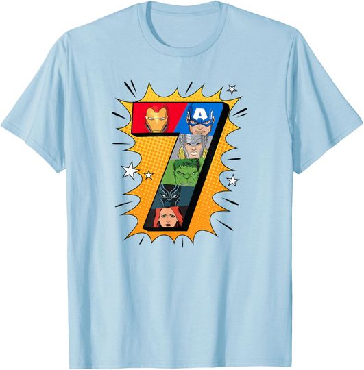Discover Marvel Avengers Comic Super Heroes 7th Birthday T-Shirt T-Shirt