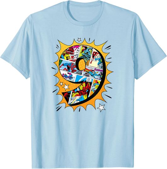 Discover Marvel Avengers Comics 9th Birthday T-Shirt T-Shirt