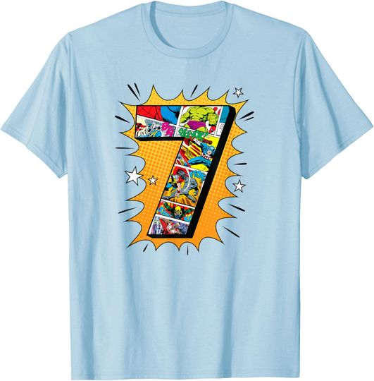 Discover Marvel Avengers Comics 7th Birthday T-Shirt T-Shirt