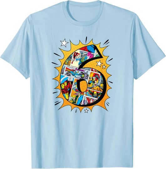 Discover Marvel Avengers Comics 6th Birthday T-Shirt T-Shirt