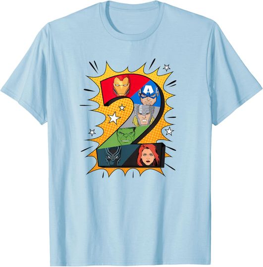 Discover Marvel Avengers Comic Super Heroes 2nd Birthday T-Shirt T-Shirt