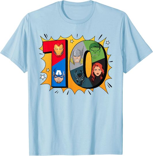 Discover Marvel Avengers Comic Super Heroes 10th Birthday T-Shirt T-Shirt