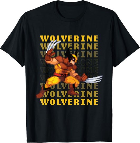 Discover Marvel Cosmic Invasion Game Wolverine Retro Pixel Graphics T-Shirt