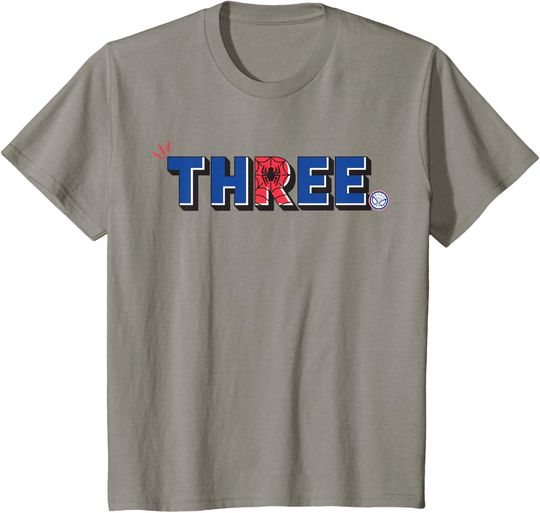 Discover Marvel Super Heroes Spider-Man Numbers 3 Three 3rd Birthday T-Shirt