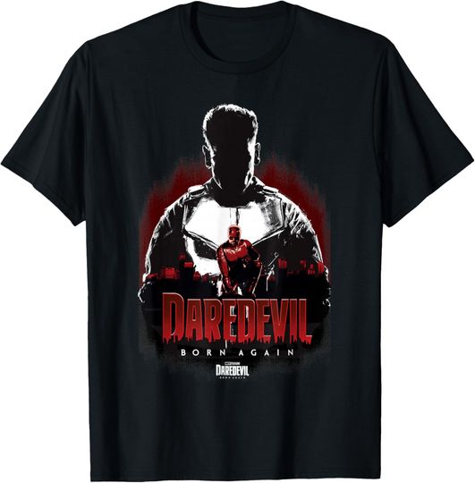 Discover Marvel Daredevil Born Again Punisher Lurking Over The City T-Shirt