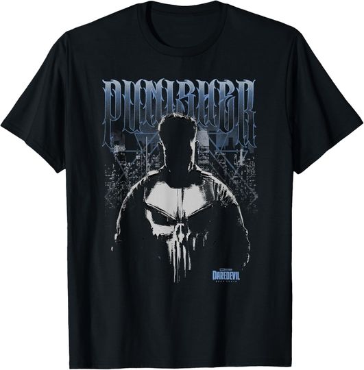 Discover Marvel Daredevil Born Again Punisher In The Shadows Faded T-Shirt