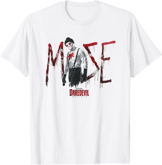 Marvel Daredevil Born Again Muse Distressed Bloody Logo T-Shirt