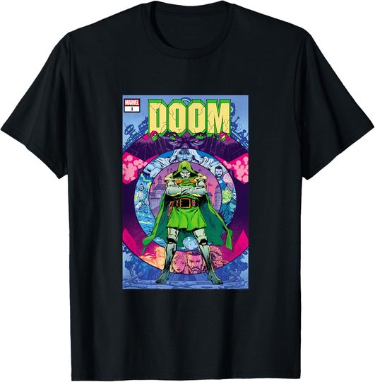 Marvel Comics Doctor Dooom & Galactus Battle Comic Villain T-Shirt