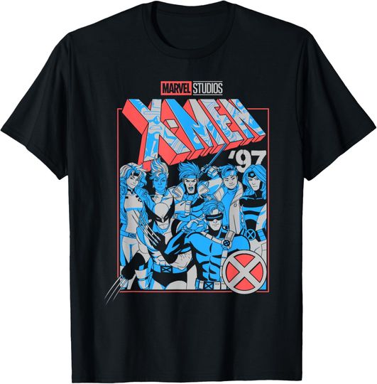 Discover Marvel X-Men '97 Americana Colors Group Poster T-Shirt