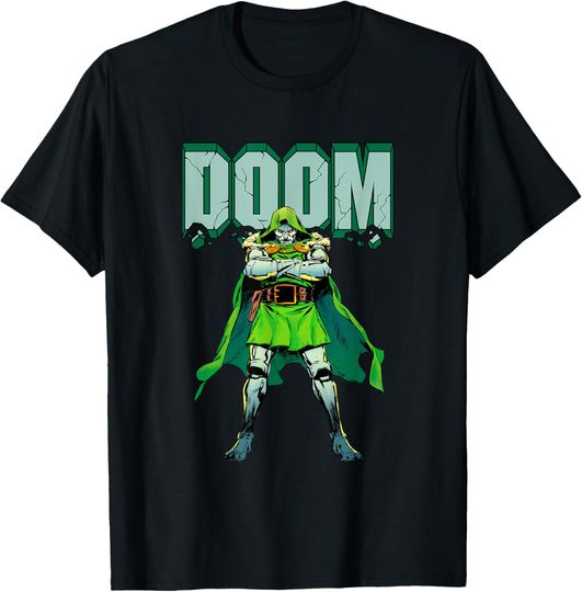 Discover Marvel Comics Doctor Dooom No Time For Fools Comic Villain T-Shirt