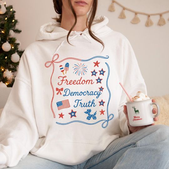 Discover Patriotic Subtle FDT Hoodie,Coquette Bow Patriotic Hoodie,Independence Day Hoodie,4th of July FDT Hoodie,America Hoodie,Freedom Democracy