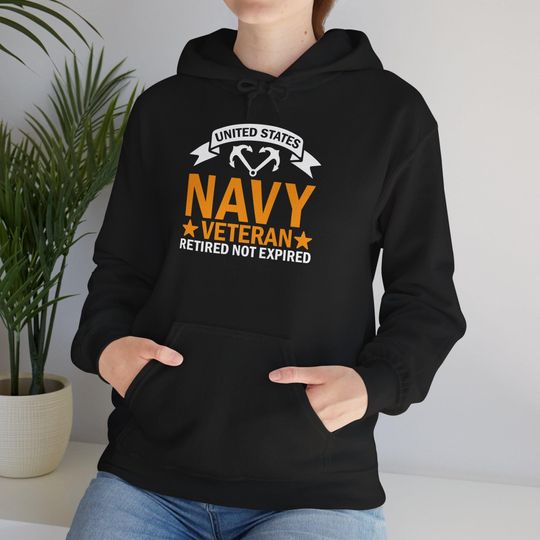 Discover Navy Veteran Sweatshirt Hoodie, Military Retro Hoodie, Veteran's Gift, Proud Veteran Apparel, Memorial Day gift, Veteran's Day Apparel